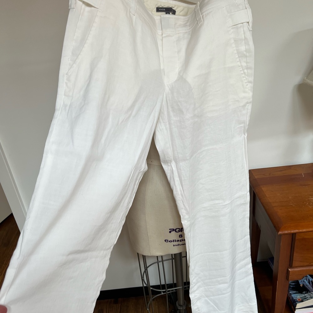 NWT Vince white linen pants.